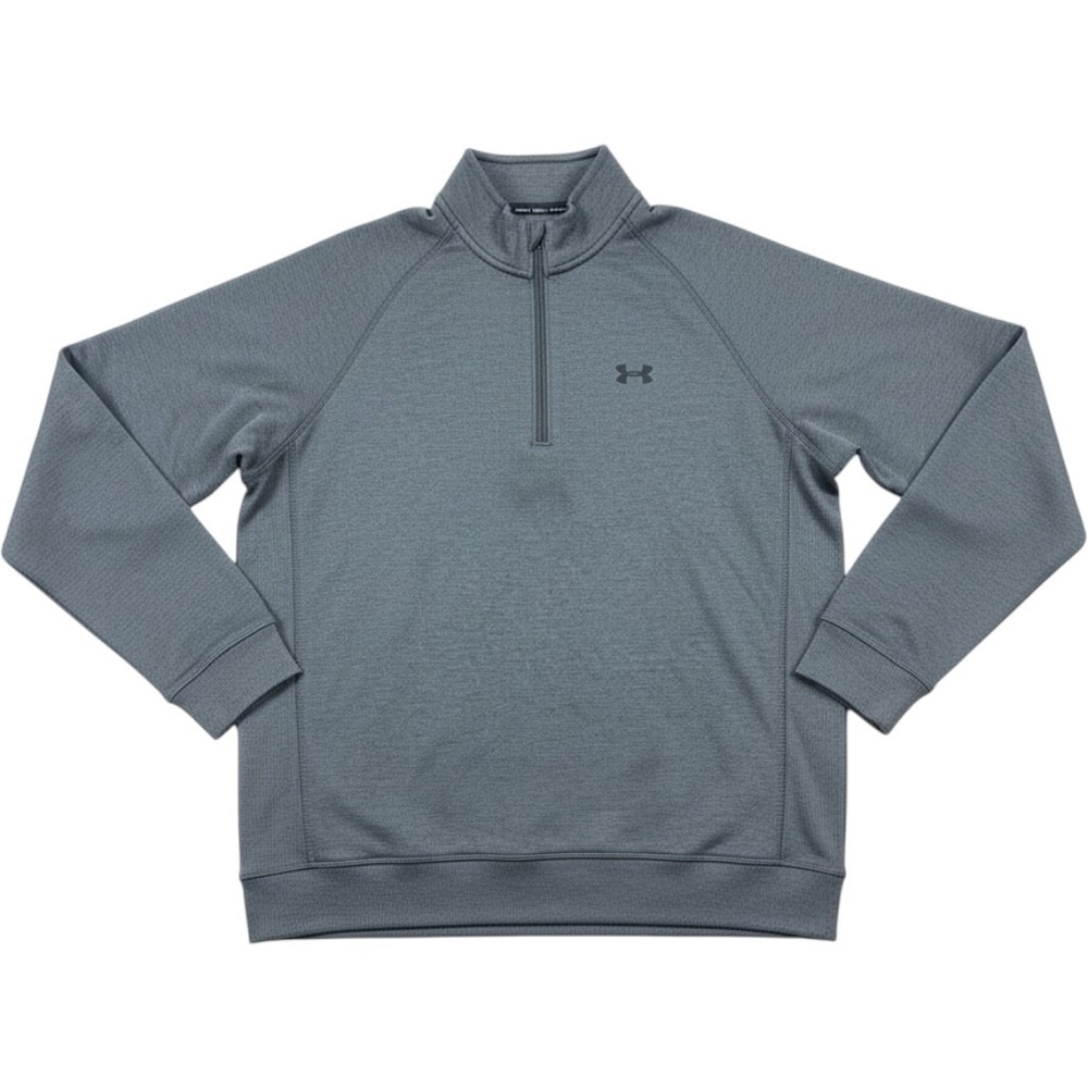 Under Armour ColdGear Mens XL Gray Heathered Quarter Zip Pullover Sweater
